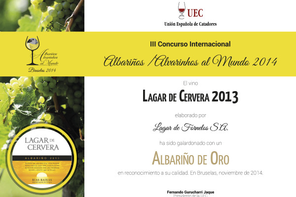 Gold for Lagar de Cervera in Albariños al Mundo